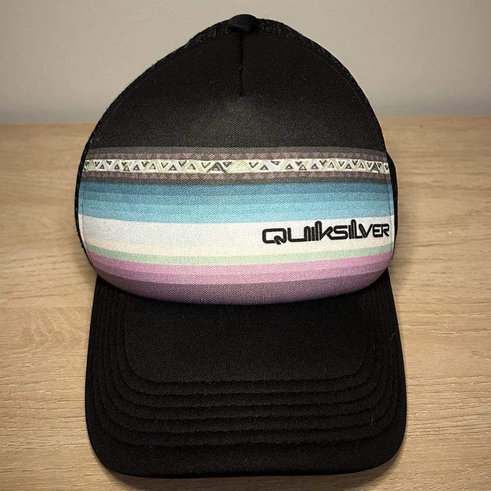 Quiksilver Sun Faded India Ink Adjustable Trucker Hat‎ Surf Coastal Casual Style